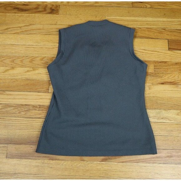 VINTAGE 70s WOMEN'S GRAY V-NECK TANK TOP - BEELINE FASHION - SIZE M - FLAWED - Picture 6 of 9